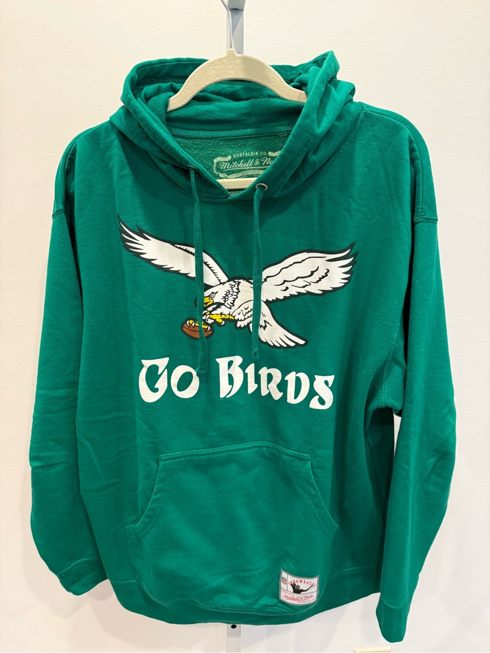 Mitchell & Ness Emerald Green Eagles Pullover Hoodie Philadelphia Y2K Style